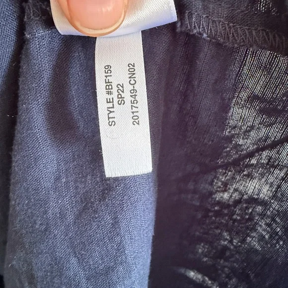 J.Crew Navy Blue Smocked Beach Dress in Linen-Cotton Blend size XS EUC - Picture 9 of 9